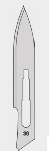 Лезо скальпеля, стерильне, fig. 36 100 шт./пак.